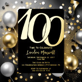 Minimalistische typografie 100 100ste verjaardagsf folie uitnodiging