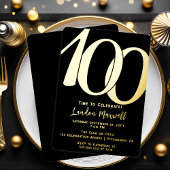 Minimalistische typografie 100 100ste verjaardagsf folie uitnodiging