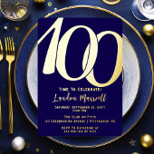 Minimalistische typografie 100 100ste verjaardagsf folie uitnodiging
