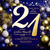 Minimalistische typografie 21 21ste verjaardagsfee folie uitnodiging