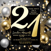 Minimalistische typografie 21 21ste verjaardagsfee folie uitnodiging