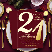 Minimalistische typografie 21 21ste verjaardagsfee folie uitnodiging