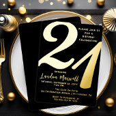 Minimalistische typografie 21 21ste verjaardagsfee folie uitnodiging