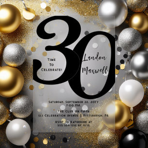 Minimalistische typografie 30 30e verjaardagsfeest acryl uitnodigingen