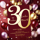 Minimalistische typografie 30 30ste verjaardagsfee folie uitnodiging