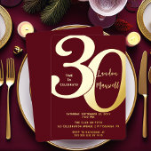 Minimalistische typografie 30 30ste verjaardagsfee folie uitnodiging