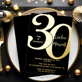 Minimalistische typografie 30 30ste verjaardagsfee folie uitnodiging