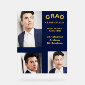 Minimalistische Typografie 3 Foto Afstuderen Acryl Bord (Voorkant)