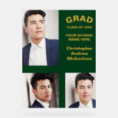 Minimalistische Typografie 3 Foto Afstuderen Acryl Bord (Voorkant)