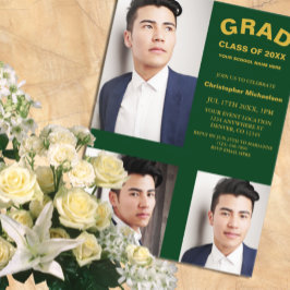 Minimalistische typografie 3 foto afstuderen acryl uitnodigingen