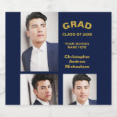 Minimalistische Typografie 3 Foto Afstuderen Bier Etiket (Enkel label)