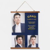 Minimalistische Typografie 3 Foto Afstuderen Hangend Wandkleed (Voorkant)