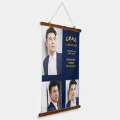 Minimalistische Typografie 3 Foto Afstuderen Hangend Wandkleed (Gebogen)