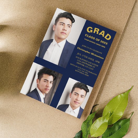 Minimalistische Typografie 3 Foto Afstuderen Kaart