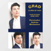 Minimalistische Typografie 3 Foto Afstuderen Raamsticker (Vel)