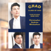 Minimalistische Typografie 3 Foto Afstuderen Raamsticker (Vel 2)