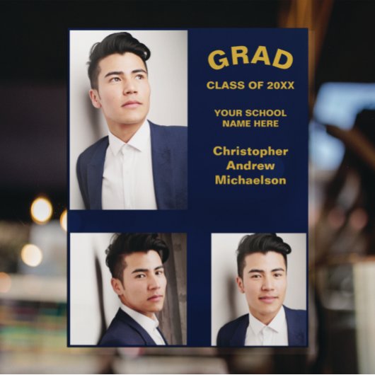 Minimalistische Typografie 3 Foto Afstuderen Raamsticker