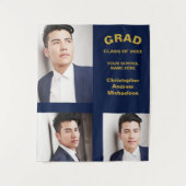 Minimalistische Typografie 3 Foto Afstuderen Wandkleed (Voorkant)