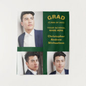 Minimalistische Typografie 3 Foto Afstuderen Wandkleed (Voorkant)