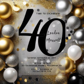 Minimalistische typografie 40 40ste verjaardagsfee acryl uitnodigingen