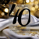 Minimalistische typografie 40 40ste verjaardagsfee acryl uitnodigingen<br><div class="desc">Eenvoudig,  minimalistisch en zo strak en elegant,  deze "40" typografie 40th Birthday Invitation is zeker om de meest veeleisende ontvangers te behagen. Voor het feest van het jaar is er geen betere manier om te zeggen: "Laten we vieren!"</div>