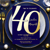 Minimalistische typografie 40 40ste verjaardagsfee folie uitnodiging