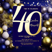 Minimalistische typografie 40 40ste verjaardagsfee folie uitnodiging