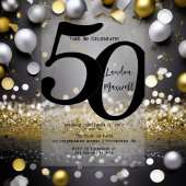 Minimalistische typografie 50 50ste verjaardagsfee acryl uitnodigingen