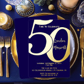 Minimalistische typografie 50 50ste verjaardagsfee folie uitnodiging