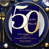 Minimalistische typografie 50 50ste verjaardagsfee folie uitnodiging