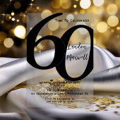 Minimalistische typografie 60 60ste verjaardagsfee acryl uitnodigingen