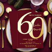 Minimalistische typografie 60 60ste verjaardagsfee folie uitnodiging
