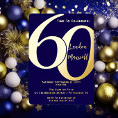 Minimalistische typografie 60 60ste verjaardagsfee folie uitnodiging