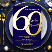 Minimalistische typografie 60 60ste verjaardagsfee folie uitnodiging