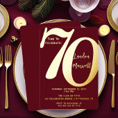 Minimalistische typografie 70 70ste verjaardagsfee folie uitnodiging