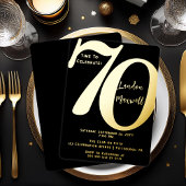 Minimalistische typografie 70 70ste verjaardagsfee folie uitnodiging