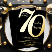 Minimalistische typografie 70 70ste verjaardagsfee folie uitnodiging