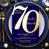 Minimalistische typografie 70 70ste verjaardagsfee folie uitnodiging