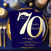 Minimalistische typografie 70 70ste verjaardagsfee folie uitnodiging