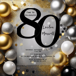 Minimalistische typografie 80 80ste verjaardagsfee acryl uitnodigingen