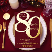 Minimalistische typografie 80 80ste verjaardagsfee folie uitnodiging