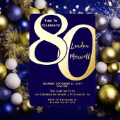 Minimalistische typografie 80 80ste verjaardagsfee folie uitnodiging