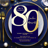 Minimalistische typografie 80 80ste verjaardagsfee folie uitnodiging