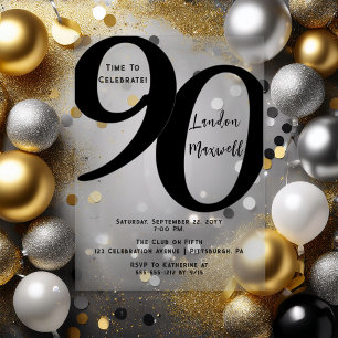 Minimalistische typografie 90 90ste verjaardagsfee acryl uitnodigingen