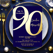 Minimalistische typografie 90 90ste verjaardagsfee folie uitnodiging