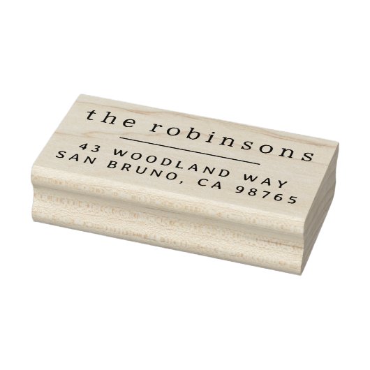 Minimalistische typografie Aangepaste naam en adre Rubberstempel (Stempel)