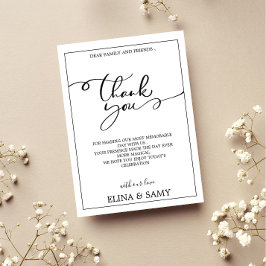 Minimalistische typografie bedankkaartjes  bedankkaart