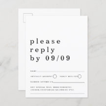 Minimalistische Typografie Black White Wedding RSV