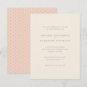 Minimalistische typografie Blush & Cream Wedding Uitnodiging Briefkaart (Voorkant / Achterkant)