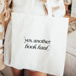 Minimalistische typografie boekliefhebber 'Book Ha Tote Bag